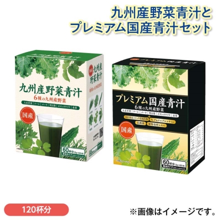 九州産野菜青汁とプレミアム国産青汁セット 九州産野菜青汁・プレミアム国産青汁 各3g×60