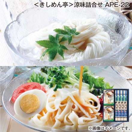 お中元熨斗付き ＜きしめん亭＞涼味詰合せ ＡＰＥ－22 ごまだれきしめん（めん100g、ごまだれ60g）×2、そうめん180g×4 御中元 夏ギフト ギフト 贈答