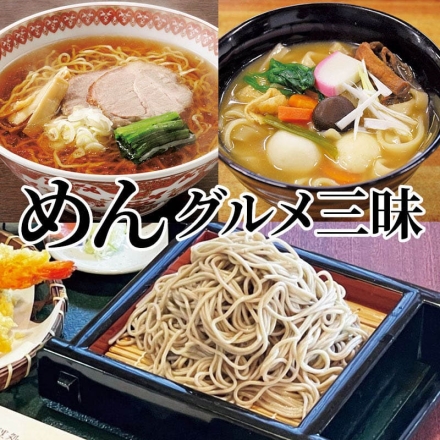 めんグルメ三昧 半なま若そば・半生おっきりこみ 各300g、めんつゆ30g×6、生ラーメン120g・とりがら醤油スープ36g 各3