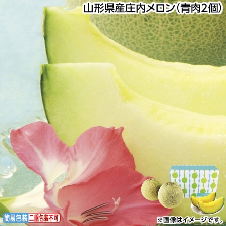 お中元のし付き 山形県産庄内メロン（青肉2個） 御中元 夏ギフト ギフト 贈答