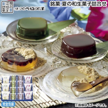 お中元のし付き 銘菓 夏の和生菓子詰合せ わらび餅（本蕨・小豆 各3個、きなこ付）、水ようかん（抹茶・小豆 各4個） 御中元 夏ギフト ギフト 贈答