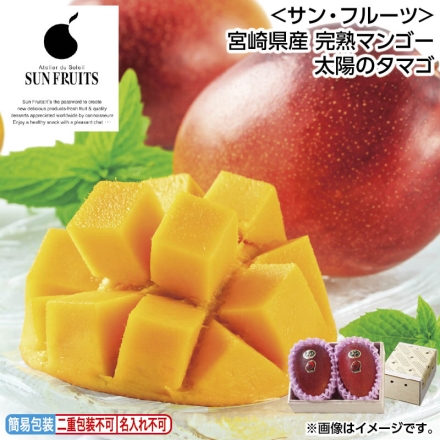 お中元のし付き ＜サン・フルーツ＞宮崎県産 完熟マンゴー太陽のタマゴ 900g（3L：2個） 御中元 夏ギフト ギフト 贈答