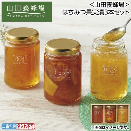 お中元のし付き ＜山田養蜂場＞はちみつ果実漬3本セット 御中元 夏ギフト ギフト 贈答