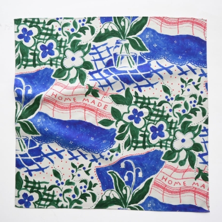 MANAMI SAKURAI Handkerchief 'Patchwork' (Blue)