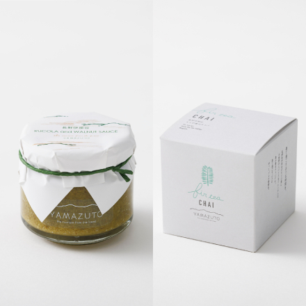 YAMAZUTO 長野伊那谷「モミの葉のチャイ」と「RUCOLA AND WALNUT SAUCE」のセット