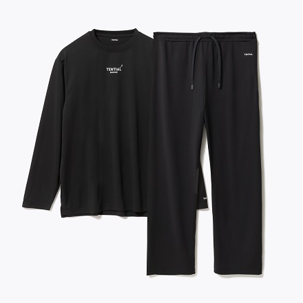 TENTIAL BAKUNE Dry Men's 上下セット（長袖Tシャツ・ロングパンツ） ブラック L