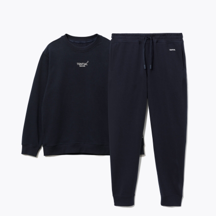 TENTIAL BAKUNE スウェット ウィメンズ 上下セット(長袖クルーネックシャツ・ロングパンツ)ネイビー L