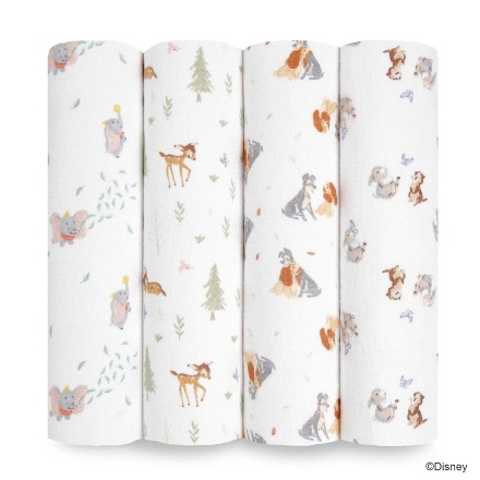 aden + anais おくるみスワドル ディズニー+フレンズ 4枚