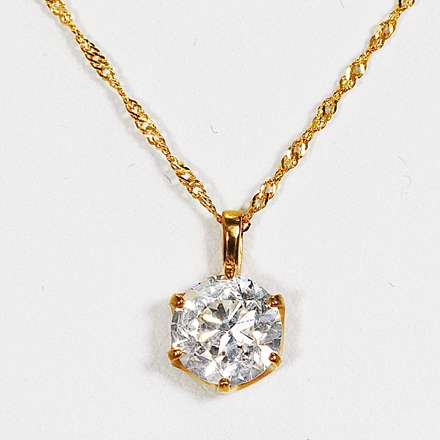 純金1ctダイヤペンダント（ダイヤ：Hカラー・Ｉ1クラス・フェアカット）日本製
