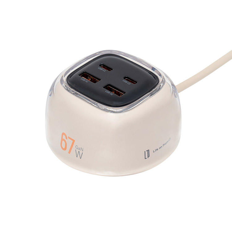 Life on Products ライフオンプロダクツ USB急速充電器 USB PD （パワーデリバリー）対応 67W ベージュ LCAEA018