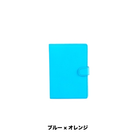 KUBERA9981 カードケース（ネオンレザー ブルー×オレンジ） ※他色あり