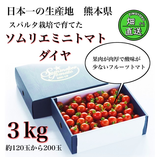 「 極み 」 ソムリエミニトマト ダイヤ 3kg ( 120玉～200玉 )