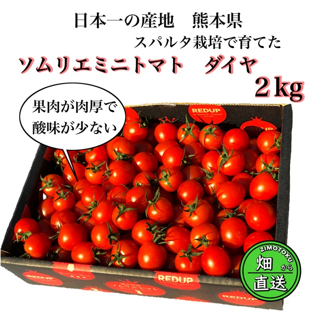 ソムリエミニトマト ダイヤ 箱込み2kg（90玉～150玉）
