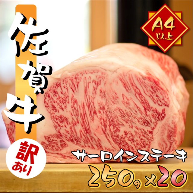 訳あり 艶さし 佐賀牛 A4～A5 サーロイン ステーキ セット 5kg 250g 2枚入りx10p)