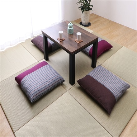 久留米織り 座布団「筑後」 ブラウン 2枚組