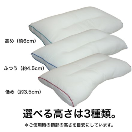 生島ヒロシの快眠健康枕 ネムレール 使用時の高さ 低め約3.5cm