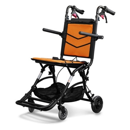 折畳み国内最小 介助式車椅子 ナイスウェイ10 オレンジ
