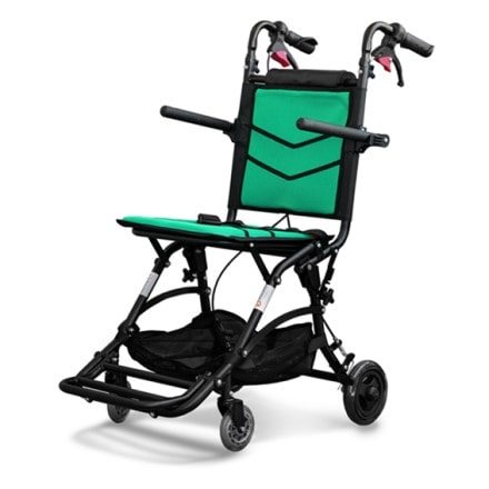 折畳み国内最小 介助式車椅子 ナイスウェイ10 グリーン