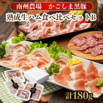 鹿児島 黒豚熟成生 部位が異なる４種の生ハム 食べ比べセット