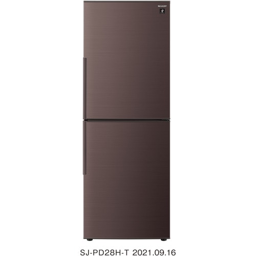 シャープ 2ドア冷蔵庫 280L 右開き プラズマクラスター SJ-PD28H-B アコールブラウン