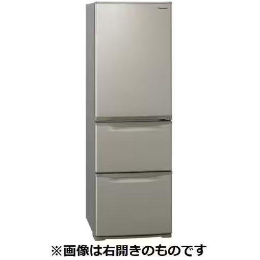 パナソニック NR-C374CL-N 3ドア冷蔵庫 (365L・左開き) グレイスゴールド