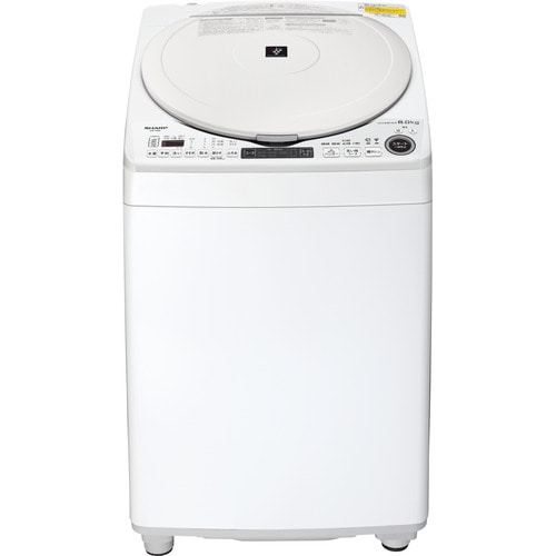 シャープ 縦型洗濯乾燥機 洗濯8.0kg 乾燥4.5kg ステンレス穴なし槽 ES-TX8F-W ホワイト系