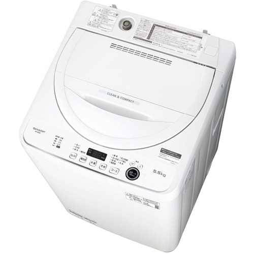 シャープ 全自動洗濯機 洗濯5.5kg ステンレス槽 ES-GE5F-W ホワイト系