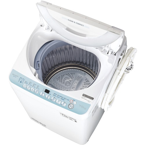 シャープ 全自動洗濯機 洗濯7kg 穴なしステンレス槽 ES-T714-W ホワイト系
