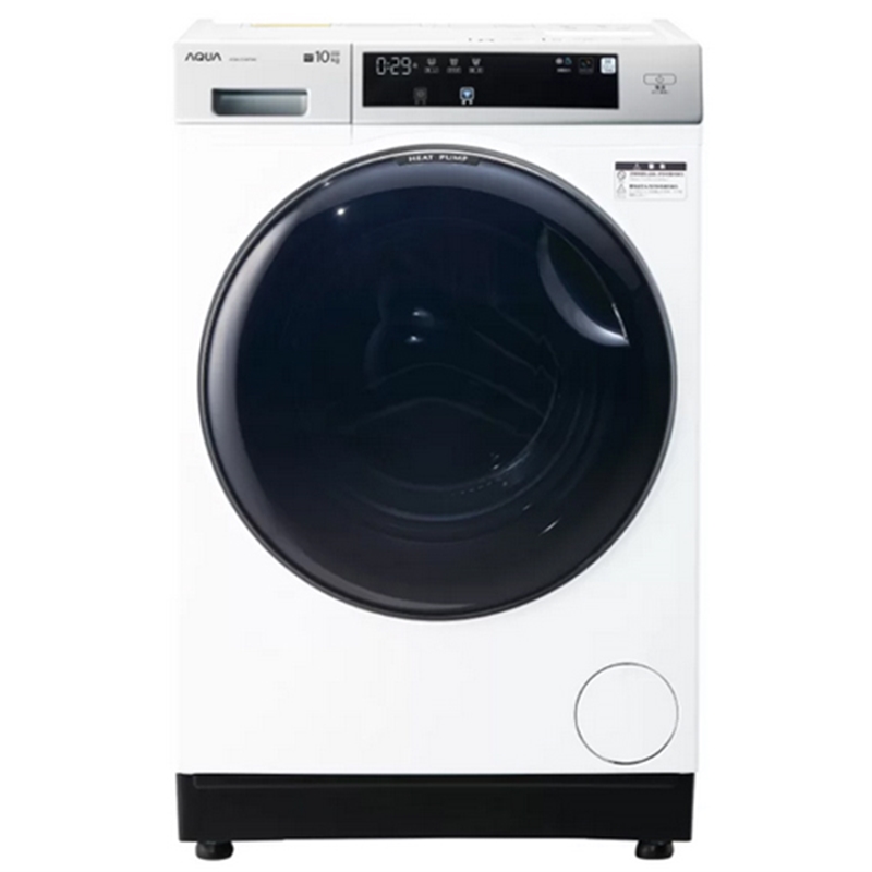 AQUA AQW-D10P(LW) ドラム式洗濯乾燥機 まっ直ぐドラム2.0 (洗濯10kg・乾燥5kg) 左開き ホワイト