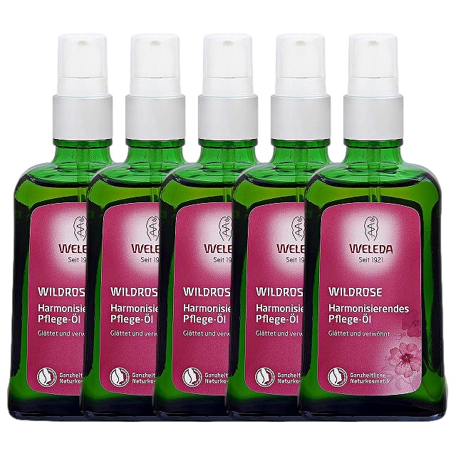 ヴェレダ ワイルドローズオイル100ml x 5海外仕様パッケージ(ポンプ付）