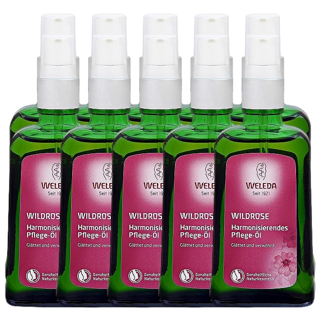 ヴェレダ ワイルドローズオイル100ml x 10海外仕様パッケージ(ポンプ付）