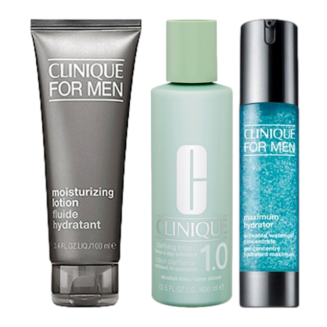 クリニーク フォーメン モイスチャライジング ローション 100ml とクラリファイング ローション 1.0 400ml とフォーメンMX ハイドレーター ウォーター ジェル コンセントレート 48ml のセット