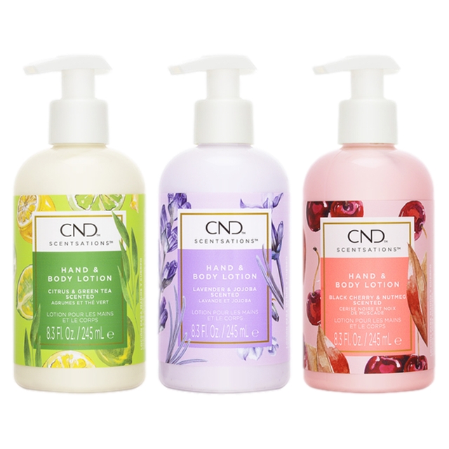 クリエイティブネイルデザイン（CND) センセーション ハンド＆ボディローション 3種セット245mlx3シトラスGT+Lホホバ＋BCナツメグ