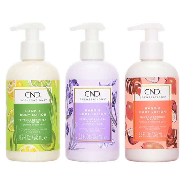 クリエイティブネイルデザイン（CND) センセーション ハンド＆ボディローション 3種セット245mlx3シトラスGT+Lホホバ+マンゴー＆C