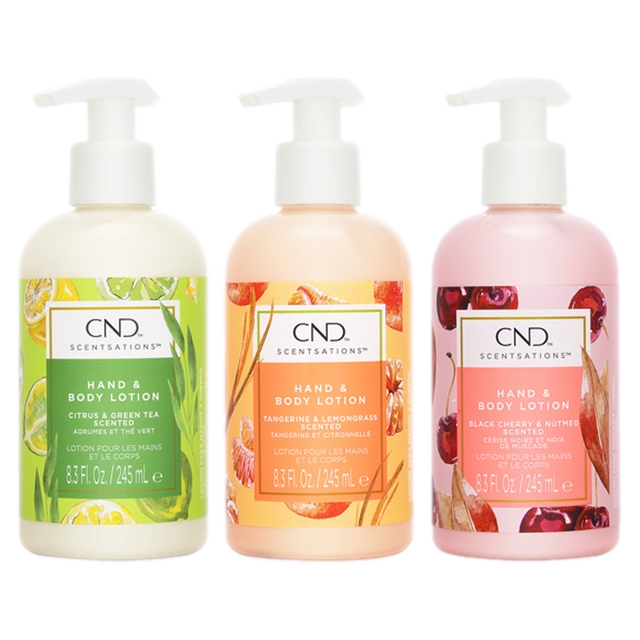 クリエイティブネイルデザイン（CND) センセーション ハンド＆ボディローション 3種セット245mlx3シトラスGT+タンジェリンLG+BCナツメグ