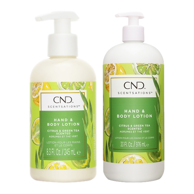 クリエイティブネイルデザイン（CND) センセーション ハンド＆ボディローション 2種セット245ml+976mlシトラス＆グリーンティー