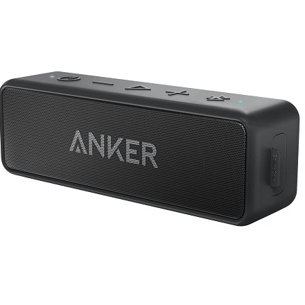 Anker Soundcore 2 12W Bluetooth5.0 スピーカー 24時間連続再生 完全ワイヤレスステレオ対応 強化された低音 IPX7防水規格 デュアルドライバー マイク内蔵 ブラック　A3105