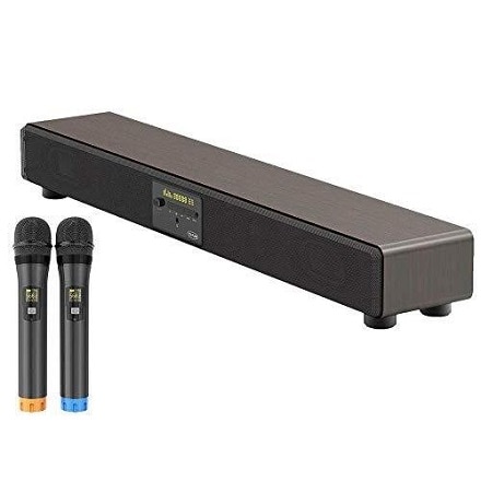 カラオケ スピーカー サウンドプロ Bluetooth搭載 アンプ内蔵 エコー DELAY 音質調整機能 専用ワイヤレスマイク2本付 TKMI-002
