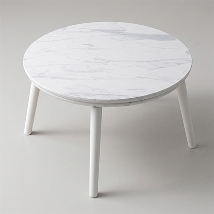 こたつ台 コペルタ 大理石 円形 70×70cm ホワイト