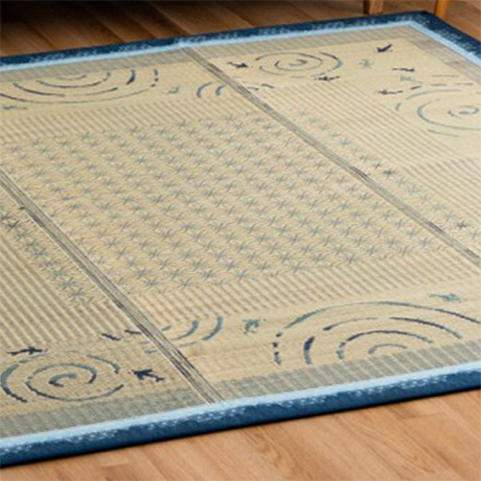 カーペット ラグ 畳 ひより 180×180cm ブルー