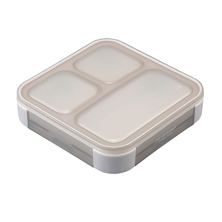 シービージャパン 弁当箱 ランチボックス 薄型弁当箱抗菌フードマン500 グレーベージュ