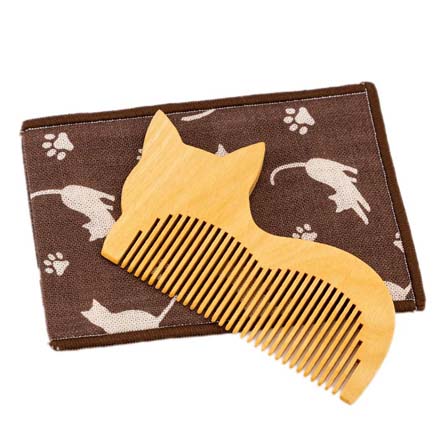 コーム ねこねこスタイルつげくし 袋あり（携帯袋付属）