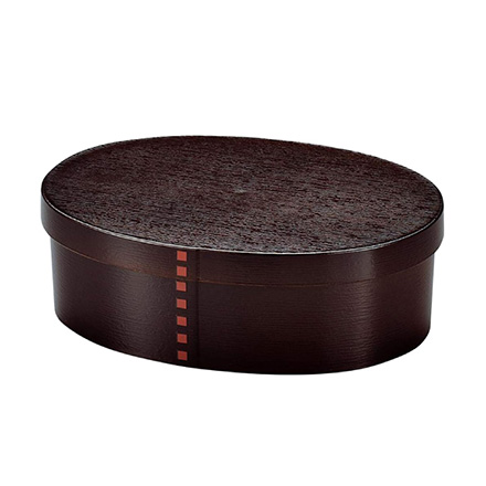 弁当箱 曲げわっぱ一段弁当大 ダークブラウン RIS