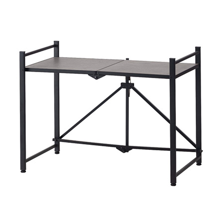 レンジラック レンジ棚 レンジ置き 石目調フォールディング ブラック LFS-53