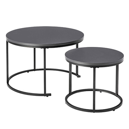 リビングテーブル ラウンド ネストテーブル COU-001 DGY 東谷