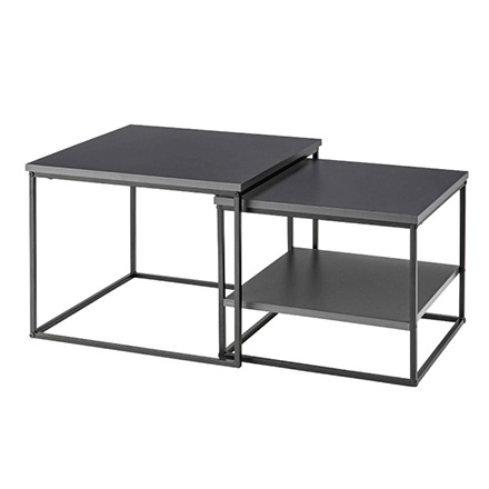 リビングテーブル スクエア ネストテーブル COU-003 DGY 東谷