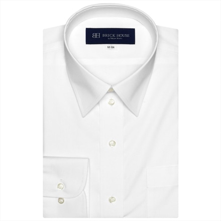 形態安定 レギュラーカラー 長袖 ビジネスワイシャツ 首回り37cm-裄丈80cm ※他サイズあり