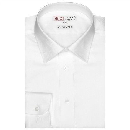 国内縫製 形態安定 レギュラーカラー 綿100% 長袖ワイシャツ S-裄丈80cm ※他サイズあり
