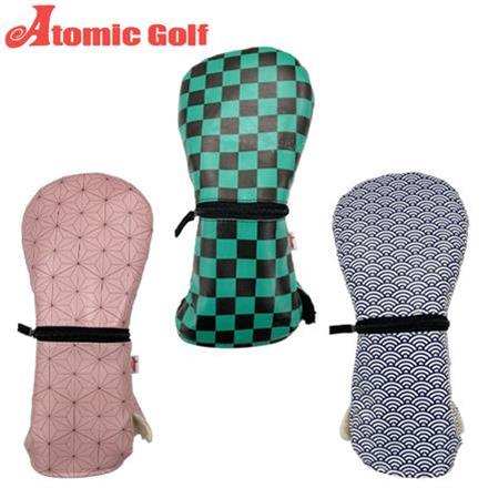 アトミックゴルフ オリジナル 和柄 ドライバー用 ヘッドカバー Atomic Golf 460cc対応 麻 ピンク