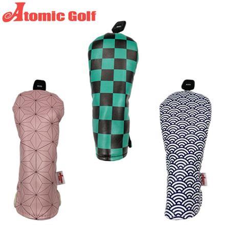 アトミックゴルフ オリジナル 和柄 ユーティリティー用 ヘッドカバー Atomic Golf 市松模様 和柄 グリーン